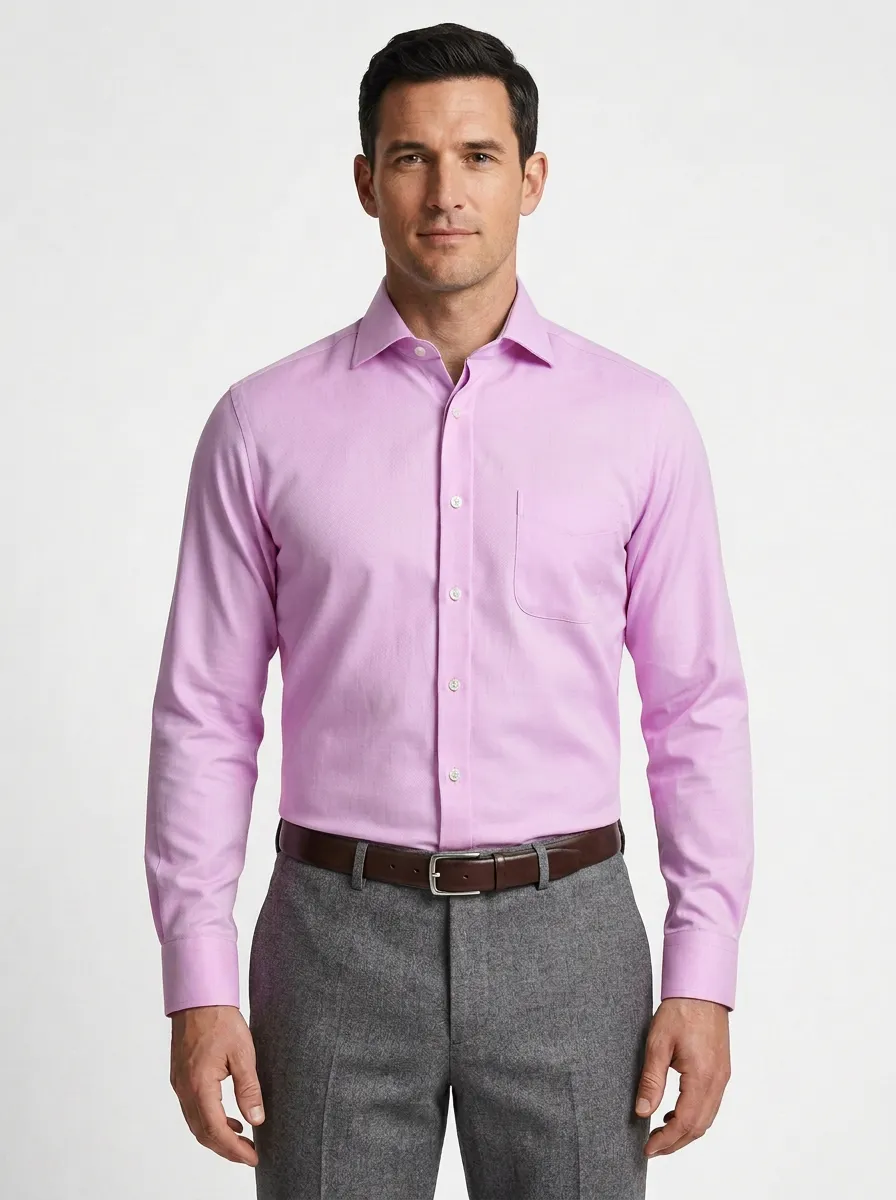 Men's Traditional Solid Dress Shirt