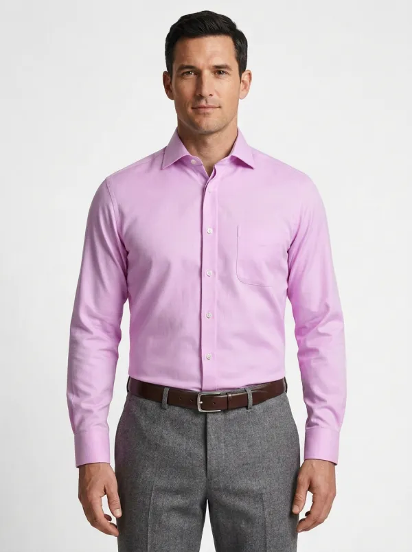 Men's Traditional Solid Dress Shirt