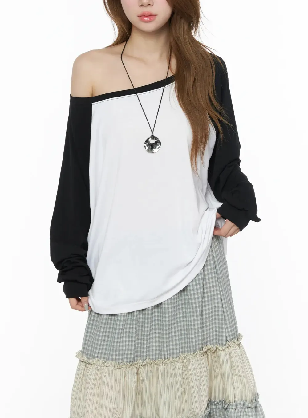 Oversized Asymmetric Off-Shoulder Top