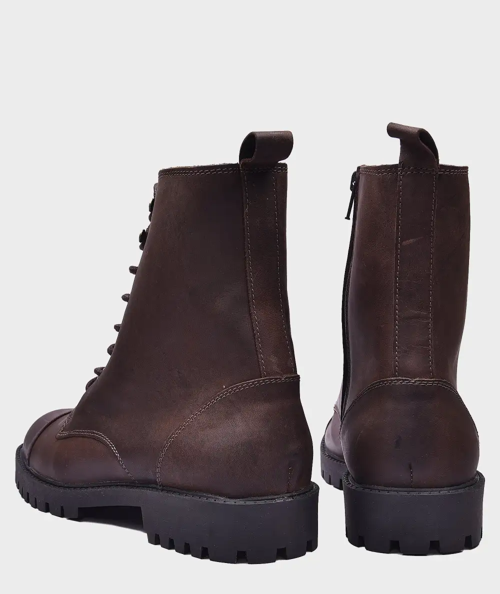 Men's Country Inspired Lace Up Leather Riding Boots