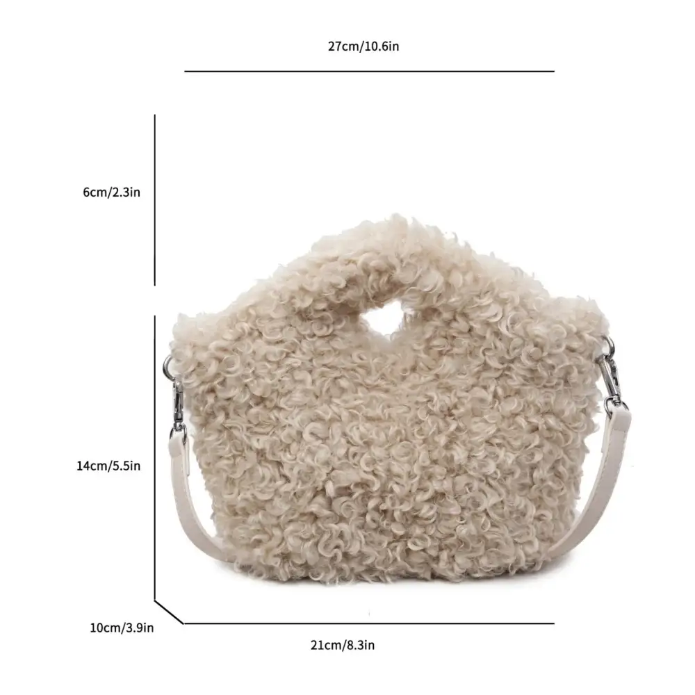 Playful Accent: Furry Ball Mini Crossbody Bag