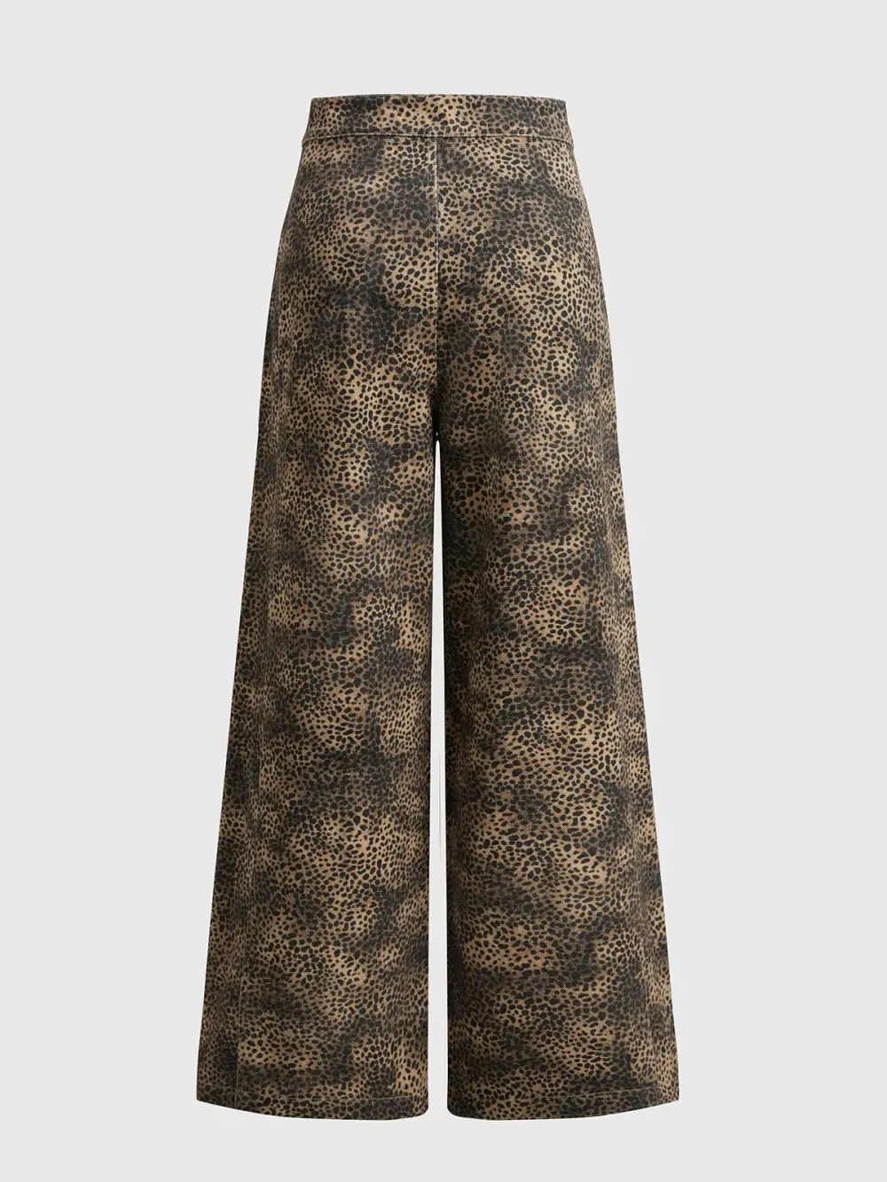Wide-Leg High-Waist Leopard  Pants