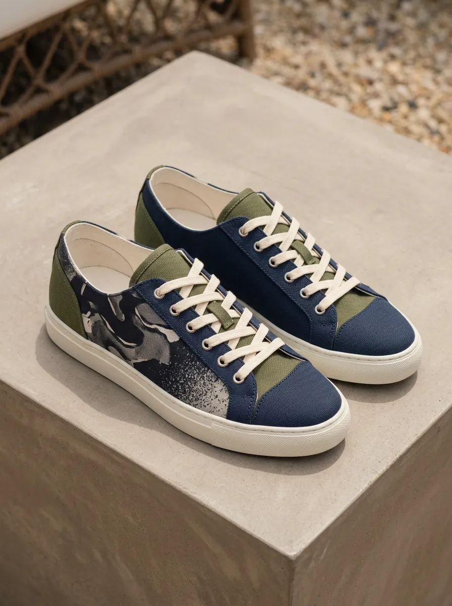 Splatter Camouflage Canvas Sneakers