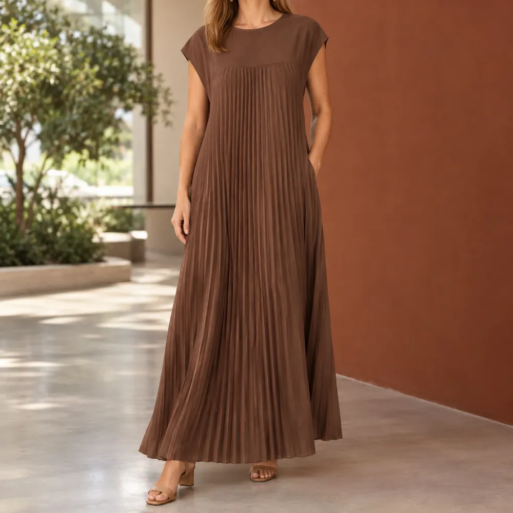 Polished Refined Women's Pleated Maxi Dress