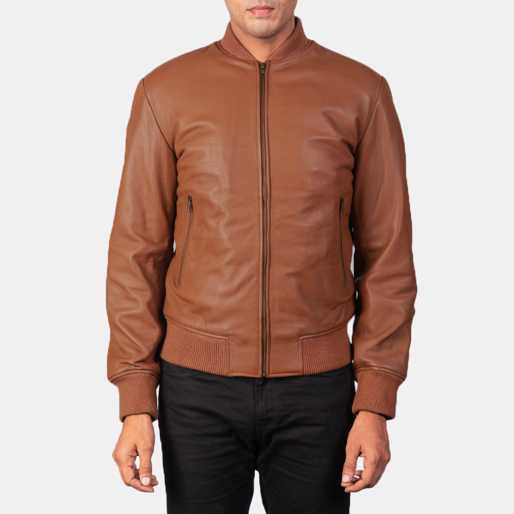 Men's Outdoor Bomber Leather Jacket
