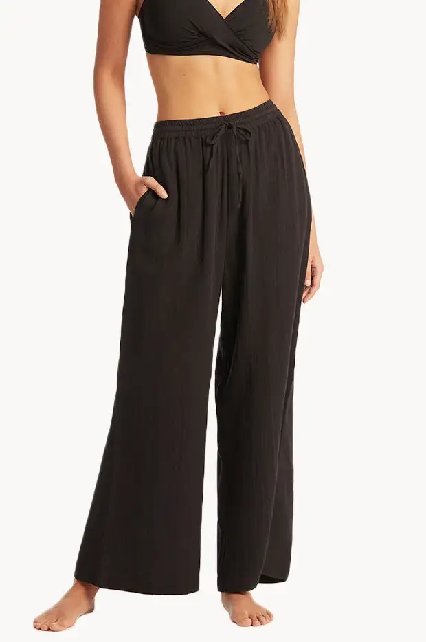 Pocketed Cotton Gauze Pants