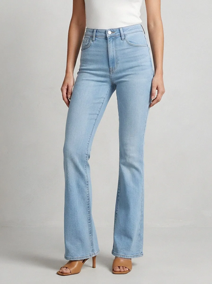 Elegant High-Waist Stretch Women's High-Waist Stretch Flare Jeans
