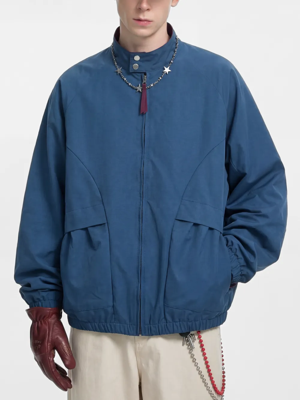 Everyday Outdoor Wind Resistant Stand Collar Color Block Outdoor Utility Jacket