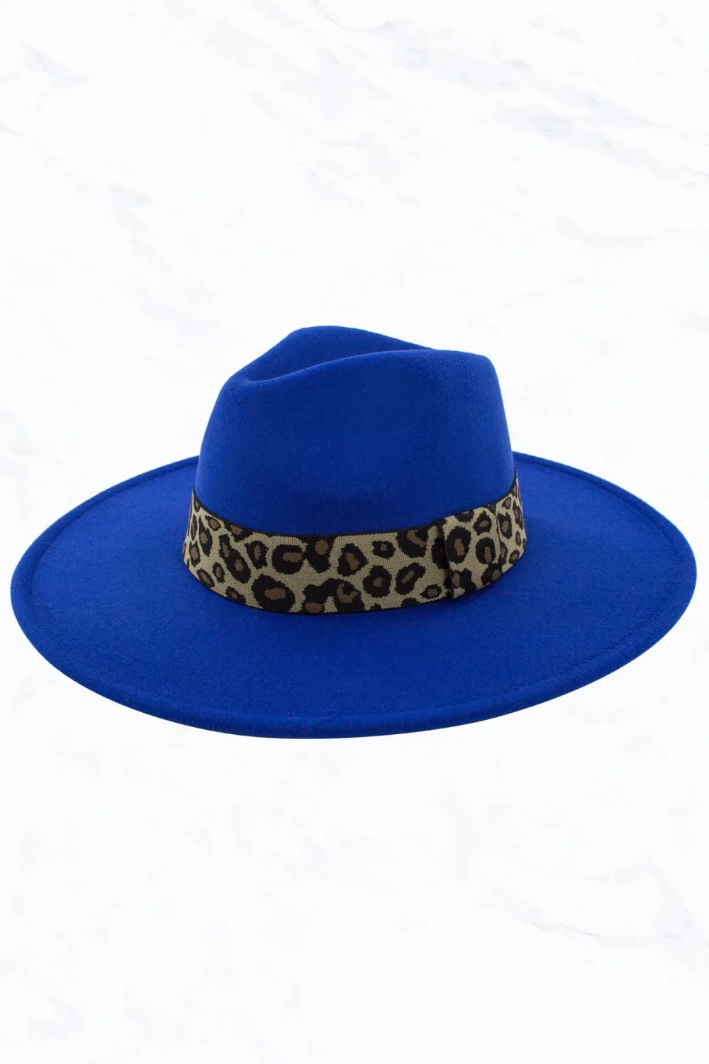 Big Brim Peach Heart Top Jazz Hat Wide Leopard Belt
