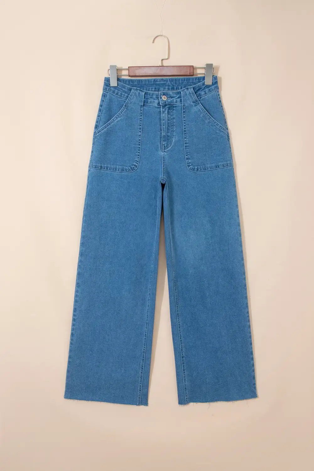 Women's Retro Washed Patch Pocket Loose Jeans