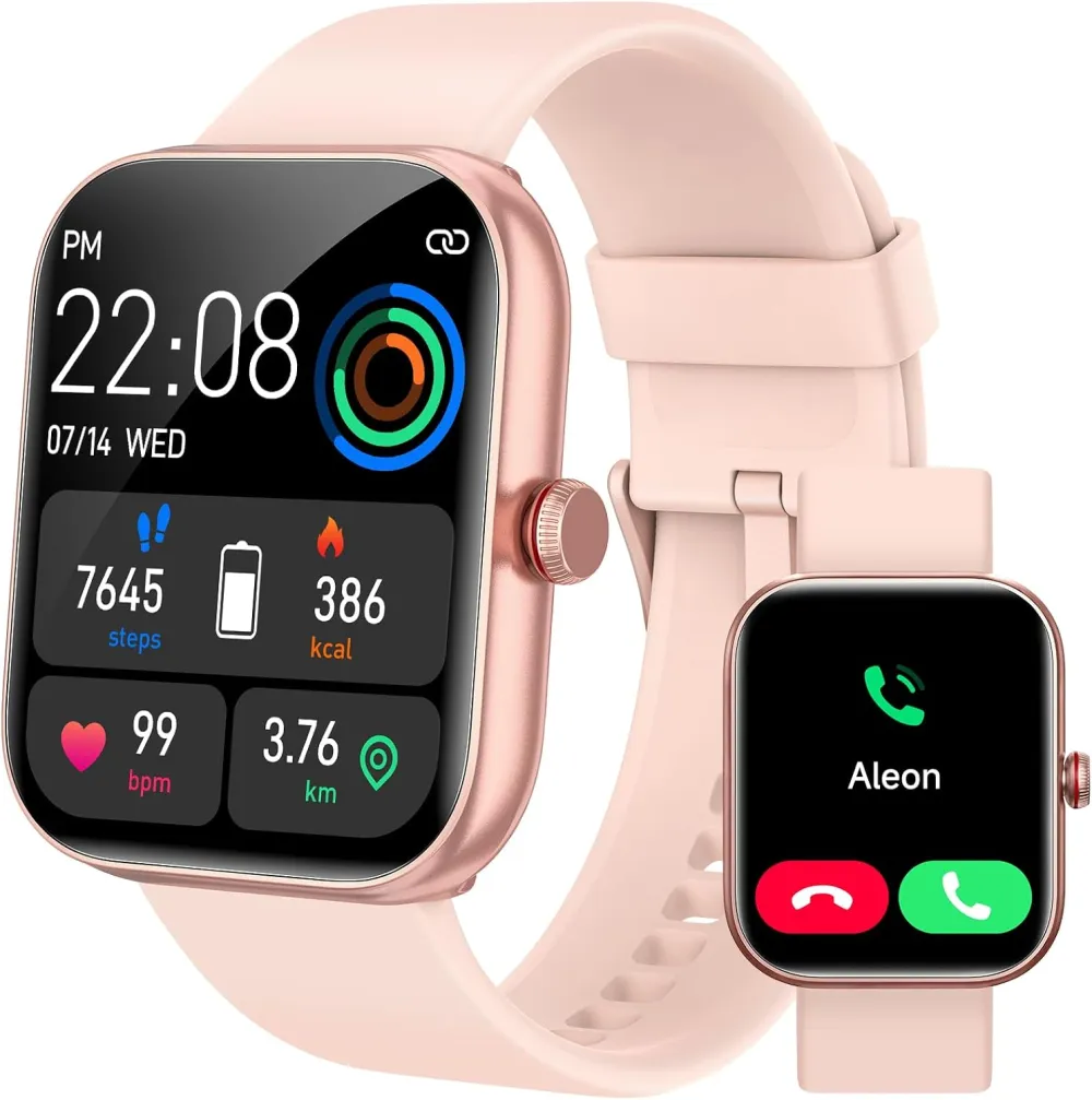 Smart Watch for Women Men, Smartwatch for iPhone & Android Bluetooth (Answer/Call) Built-in Alexa, 1.91