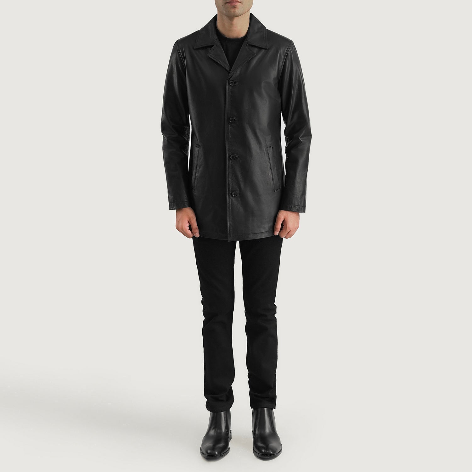 Men's Rugged Leather Coat