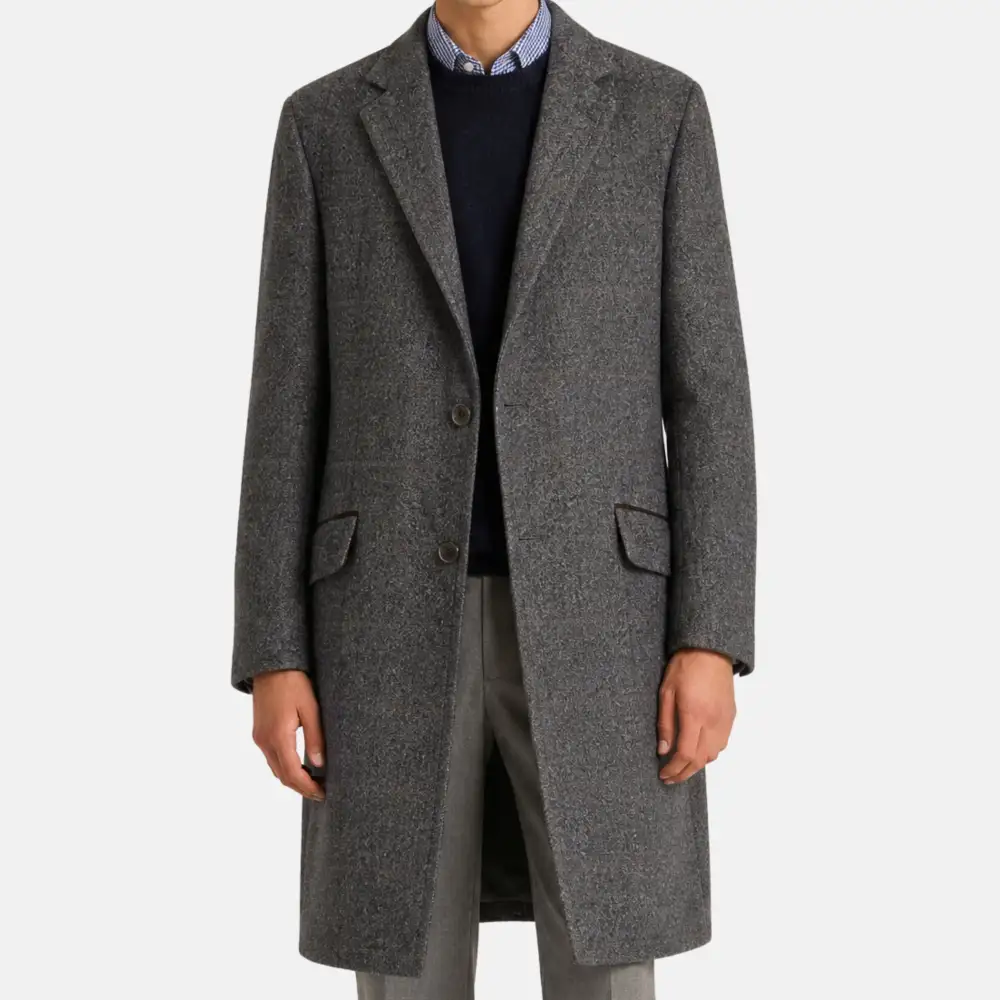 Tailored Suede Cashmere Coat