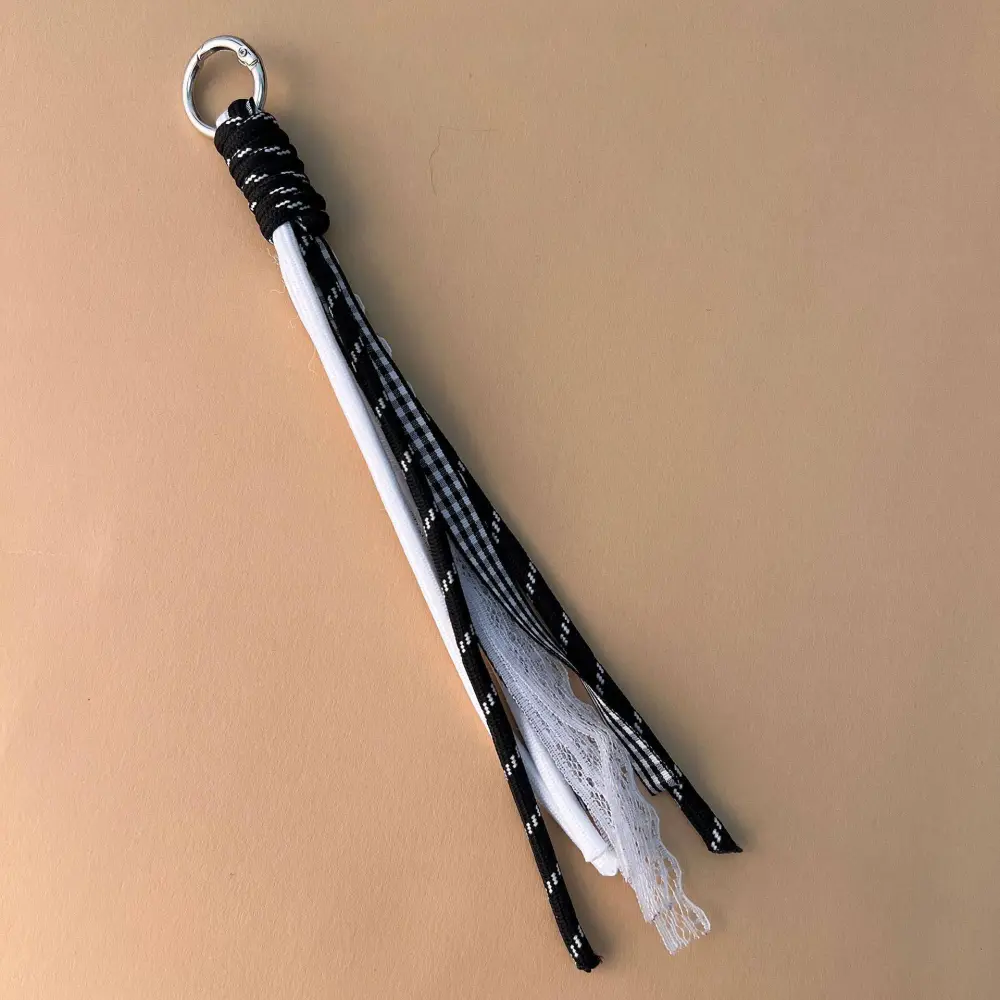 Diy Miu-style Bag Charm with Lace Tassel and Rope