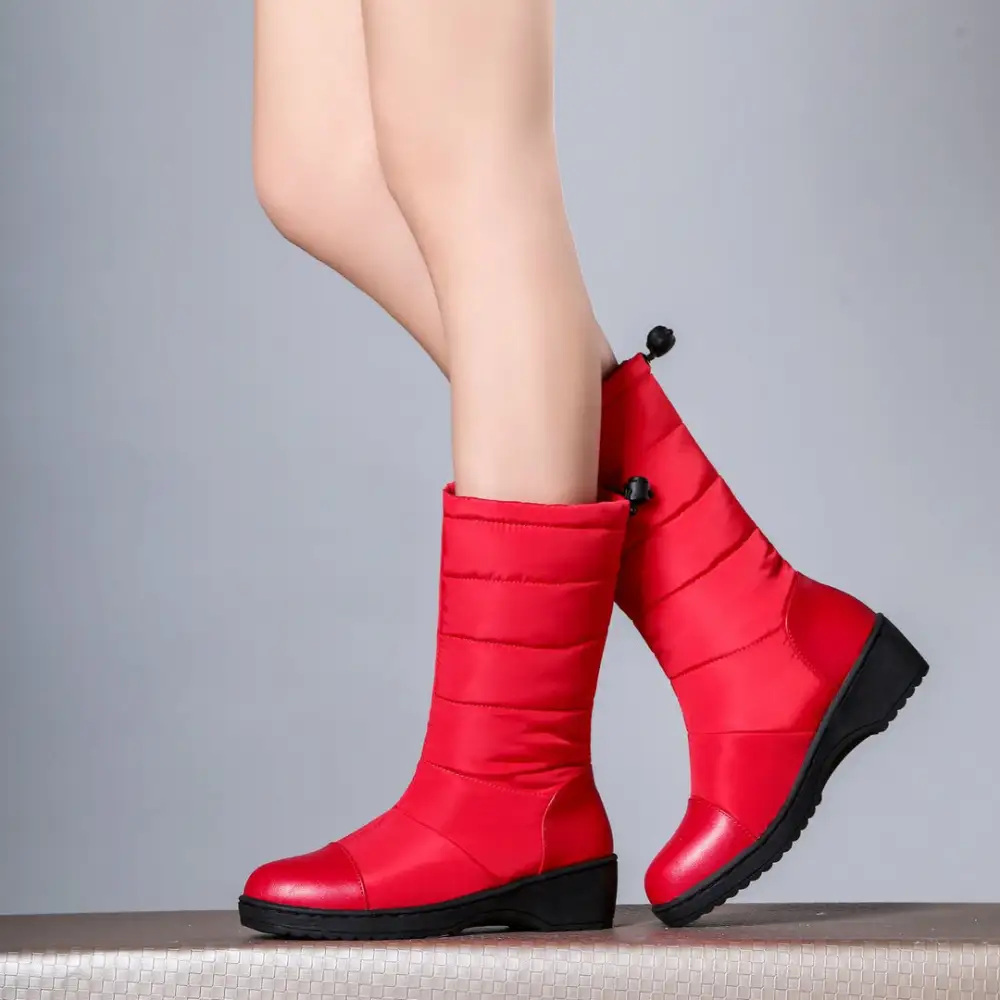 Down Cloth Faux Fur Mid-Calf Snow Boots