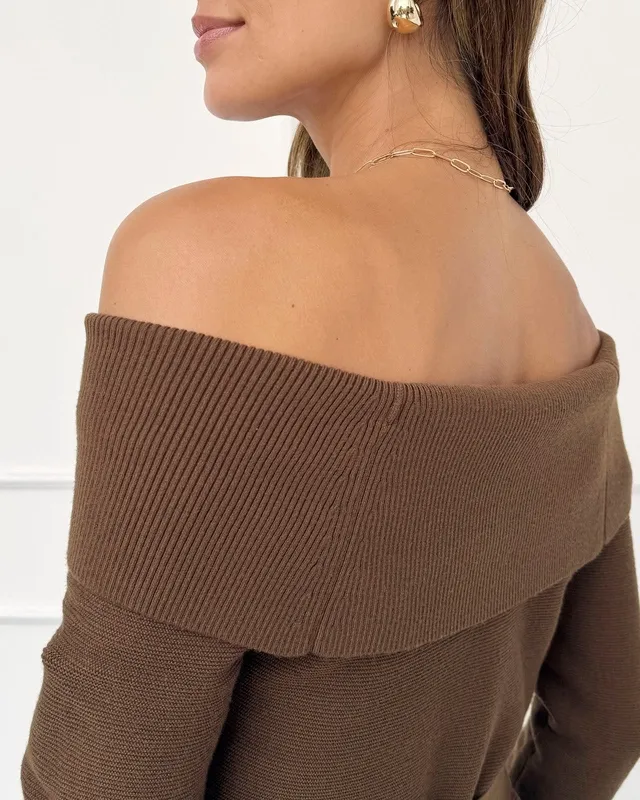 Fresh Shoulder Sweater Dress