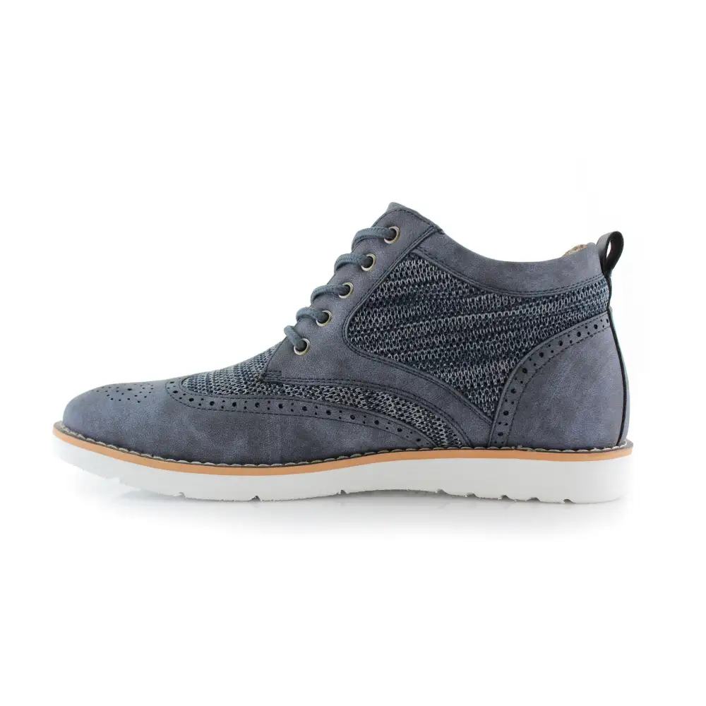 Faux-Suede Suede Faux-Leather Brogue Boots