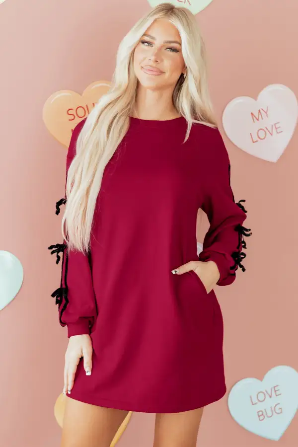 Lightweight Feel Striped Pocketed Drop Shoulder Shirt Dress