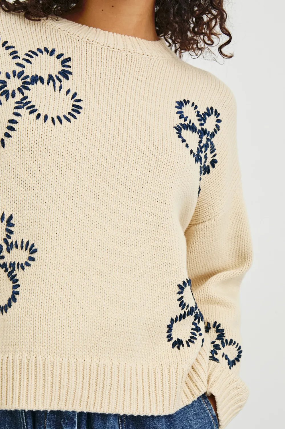 Cute Floral Embroidery Sweater