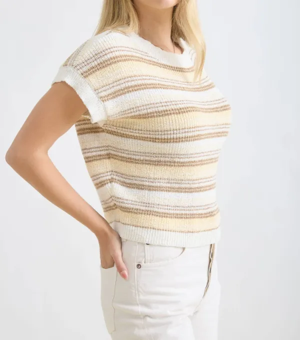 Multi-Color Stripe Knit Pullover