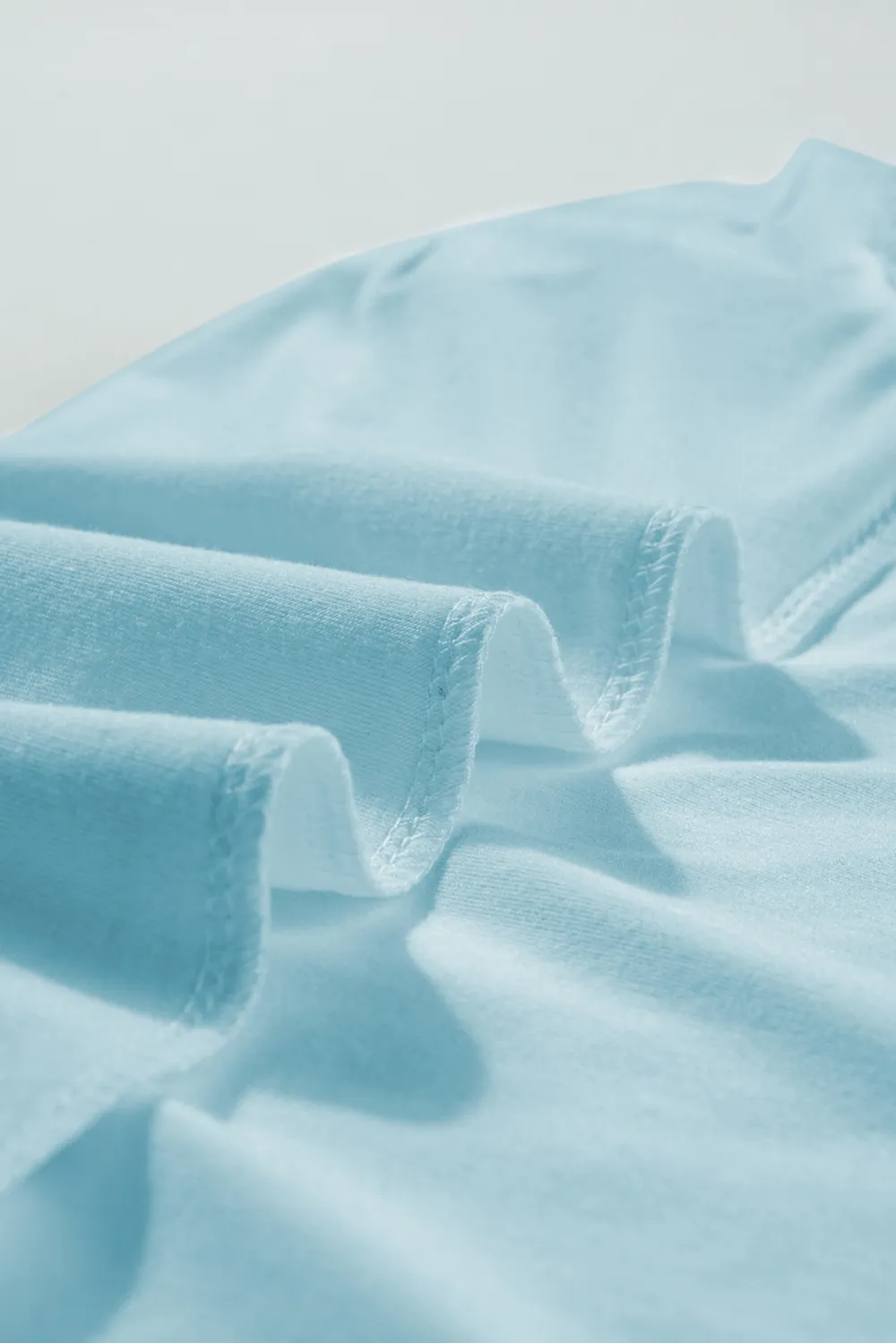 Mist Blue Seamed Detail Contrast Tee