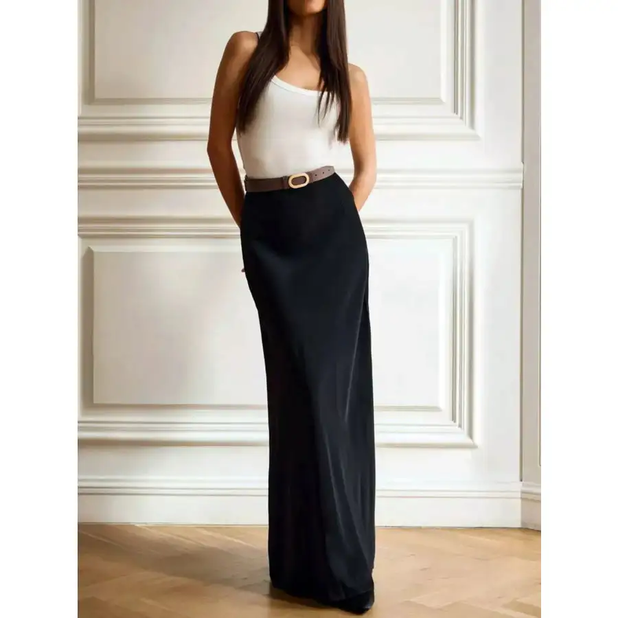 Classic High Waisted Maxi Skirt