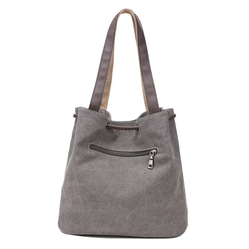 Structured Canvas Shoulder Bag