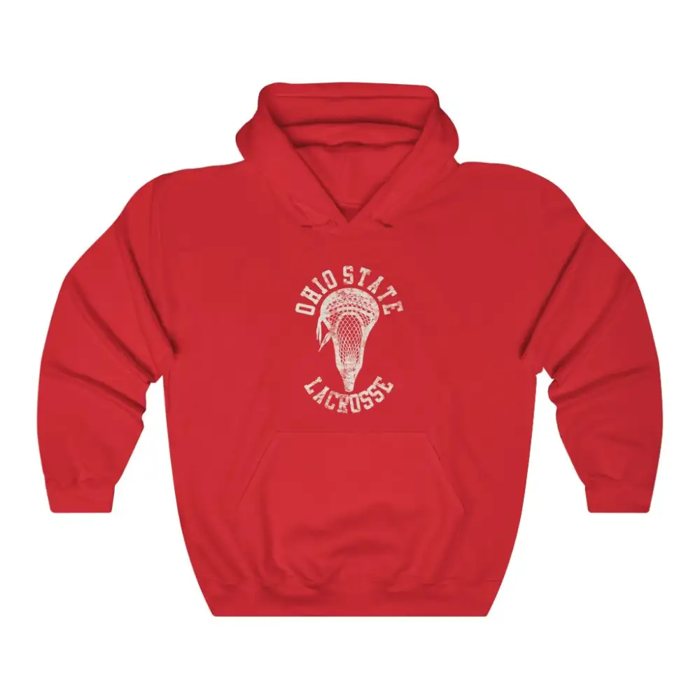 Relaxed Vintage Stick Head Lacrosse Graphic Pullover Hoodie