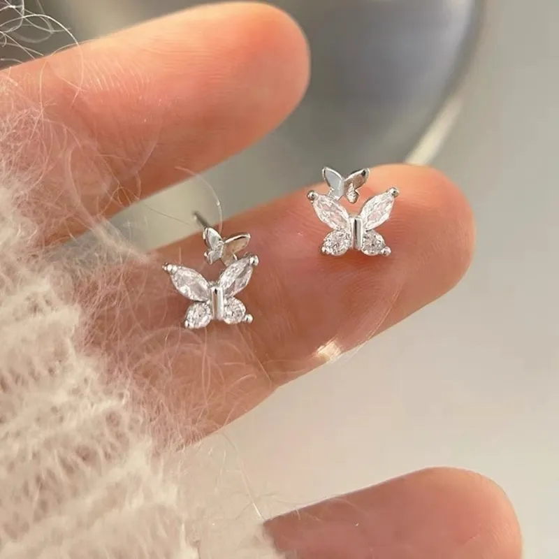 925 Sterling Silver Butterfly Stud Earrings