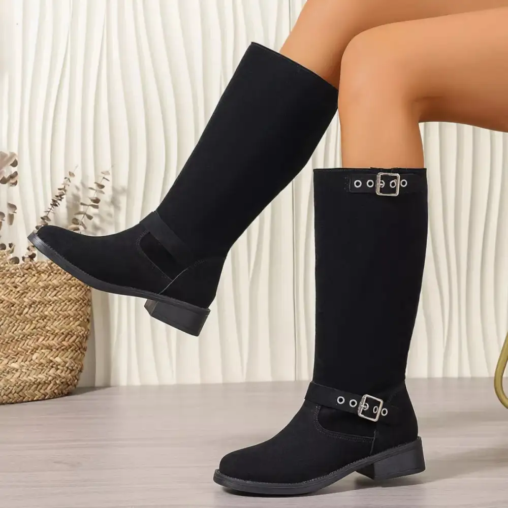 Everyday Round Toe Block Heels Boots