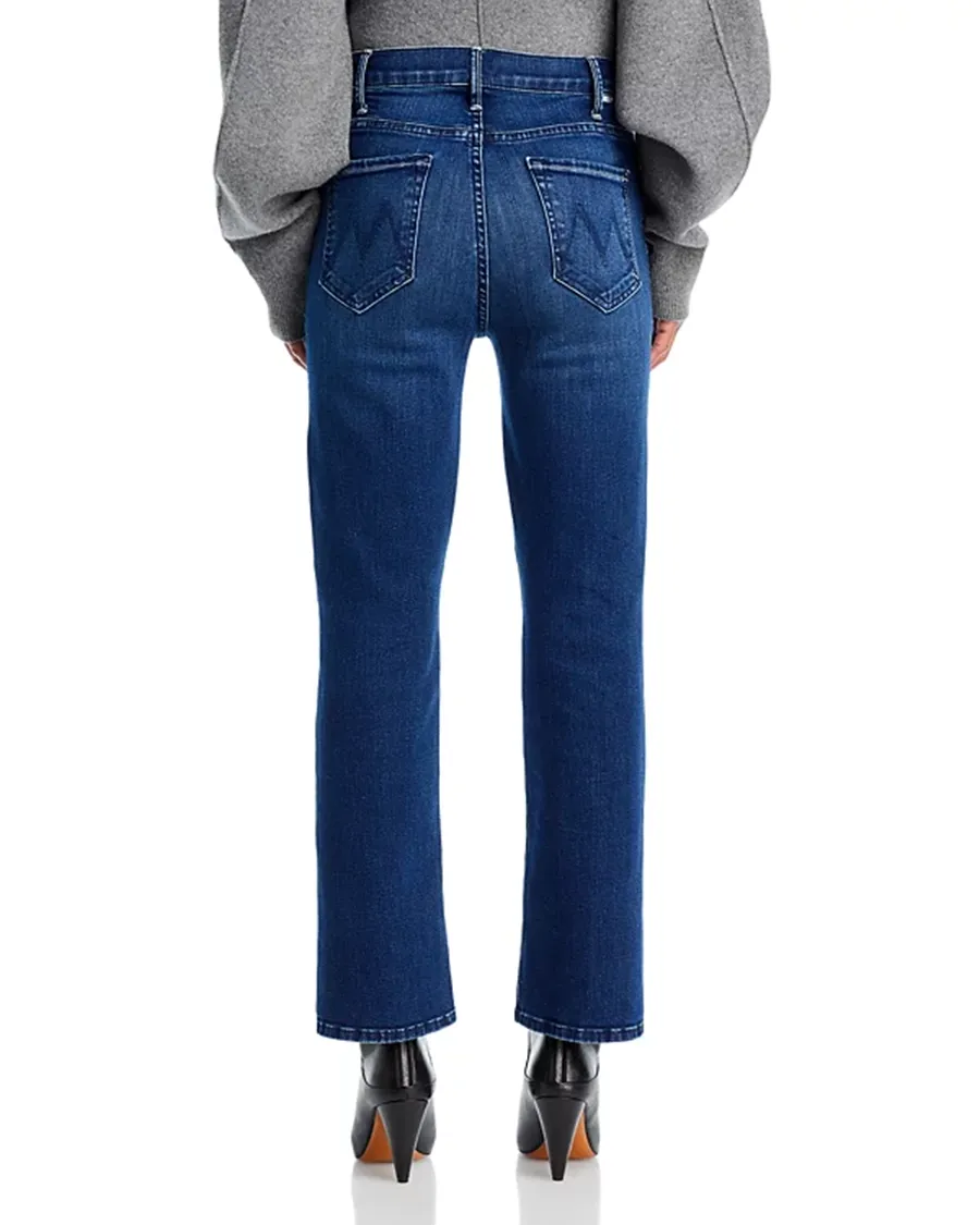 Belt Loops High Rise Flare Leg Ankle Jeans