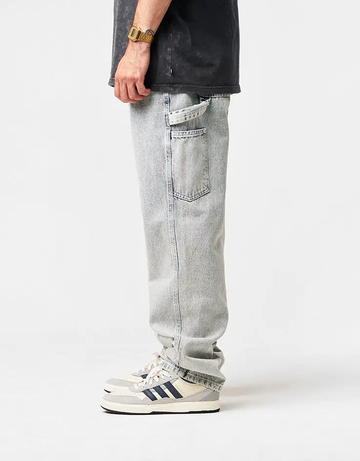 Everyday Light Stone Washed Baggy Carpenter Denim Jeans