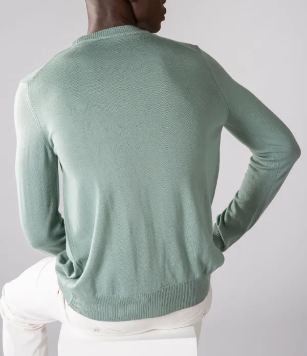 Extrafine Merino Crew Neck Sweater Featuring Merino Wool Slim Fit Crew Neck Knit Construction