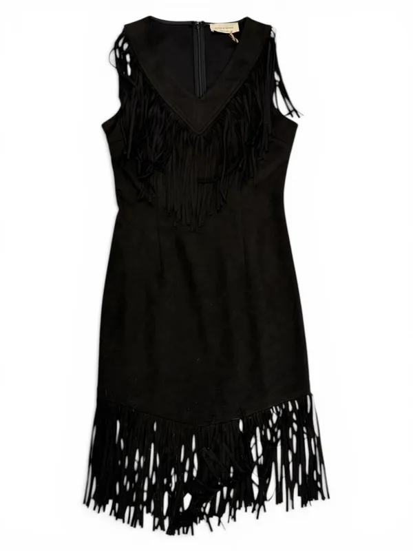 Fringe Trim Mini Dress