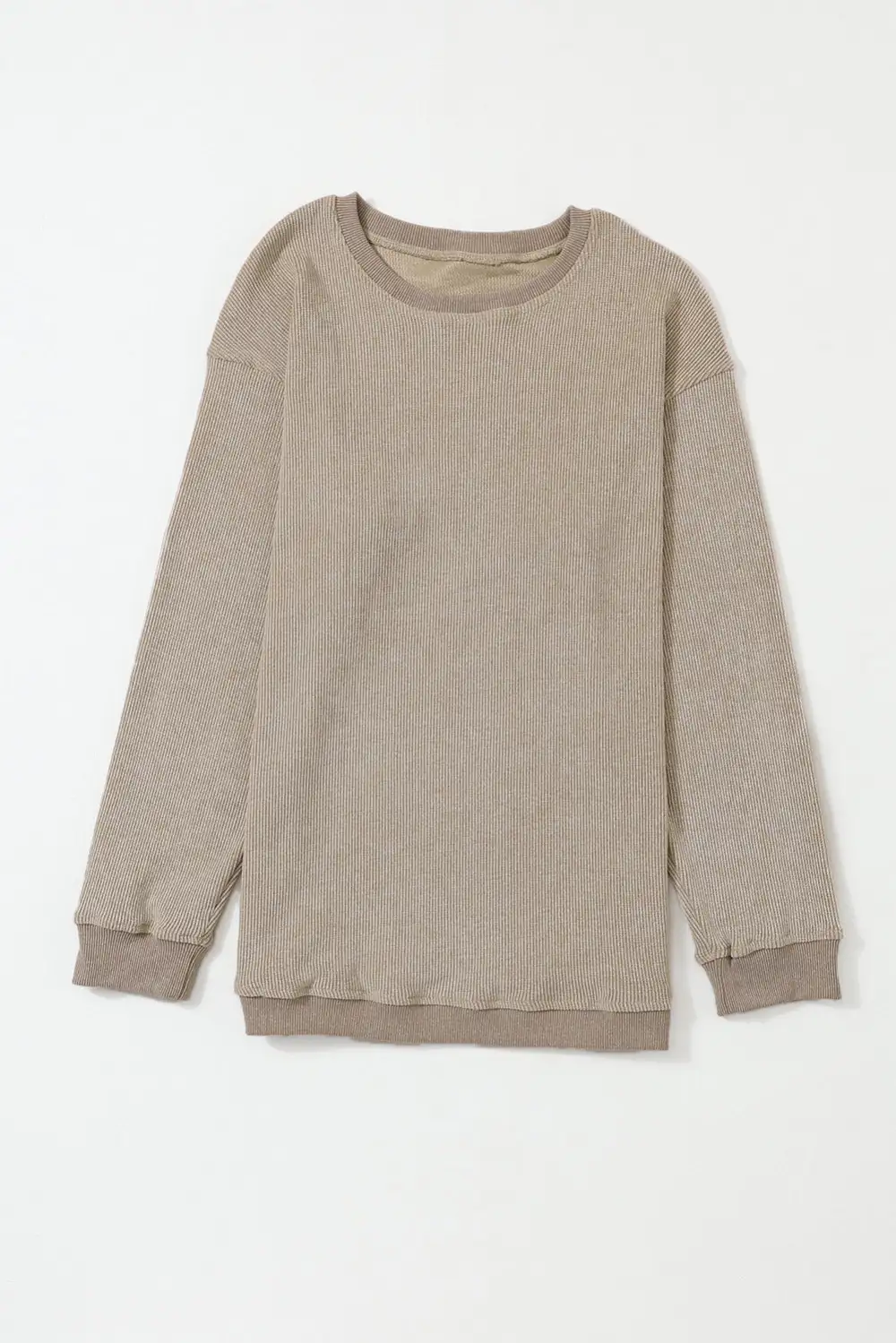 Relaxed Ribbed Crewneck Sweatshirt