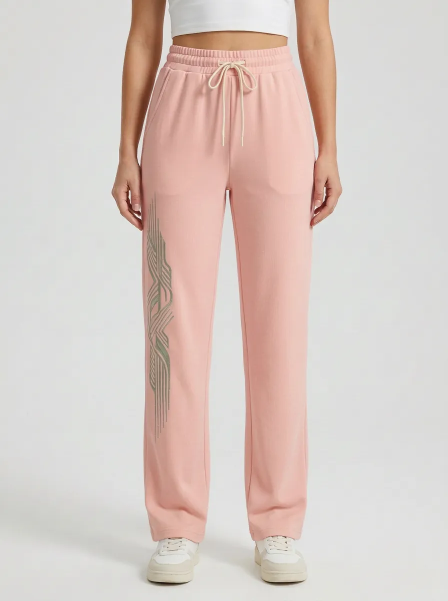 Women's Minimalist Aesthetic Abstract Line Graphic Joggers