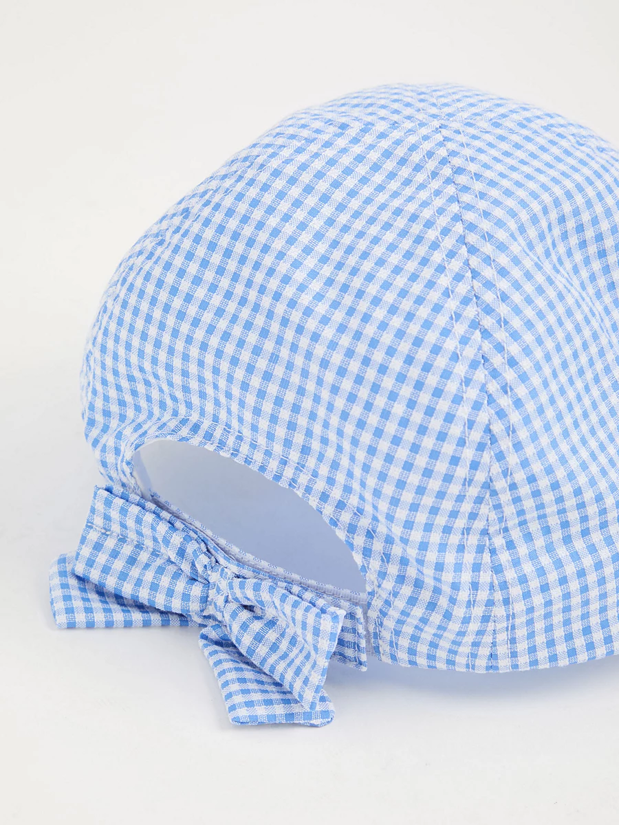 Blue Gingham Cap detail 2