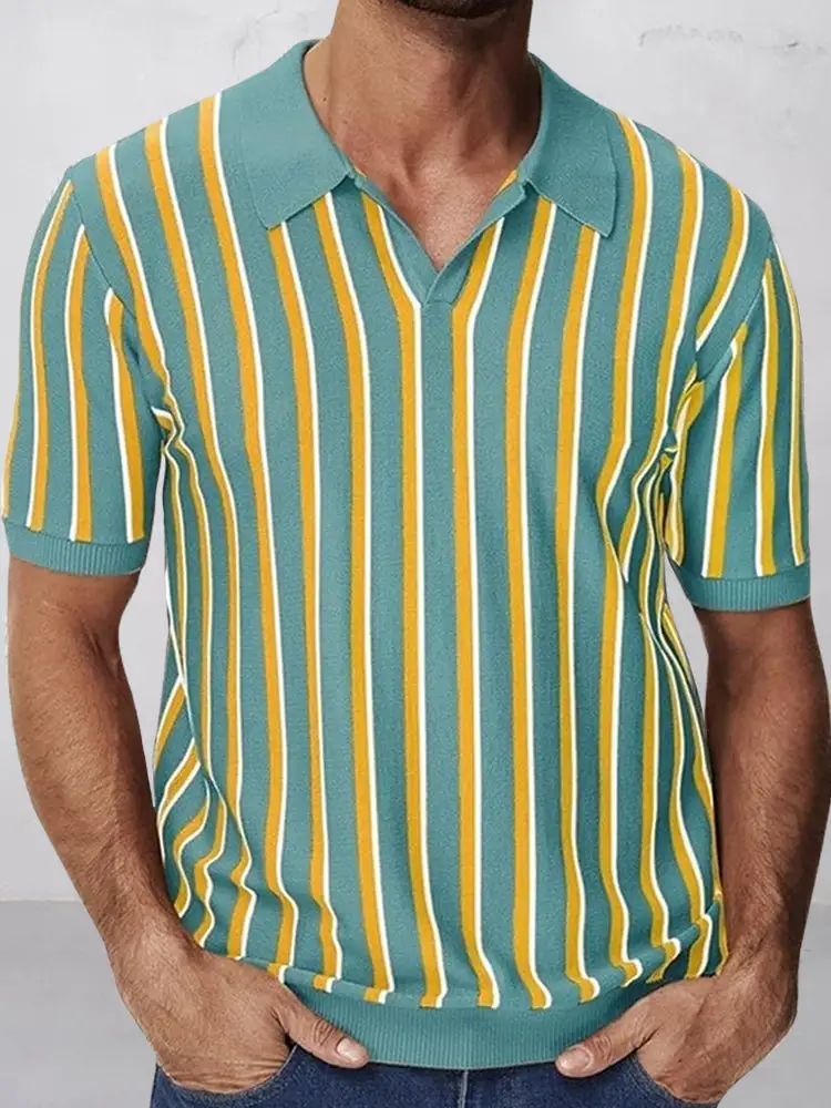 Striped Printed Polo Shirt