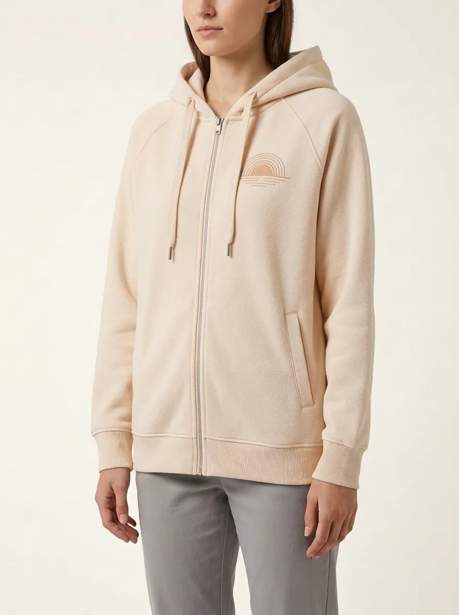 Women's Sunset-Graphic Raglan Full-Zip Welt-Pocket Hoodie
