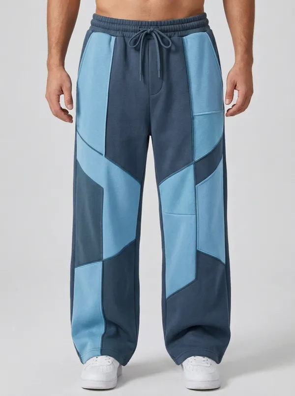 Unisex Stitched Effect Colorblock Sweatpants