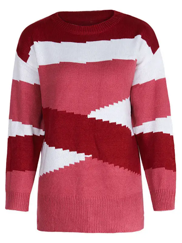 Women's Striped Long-Sleeve Sweater