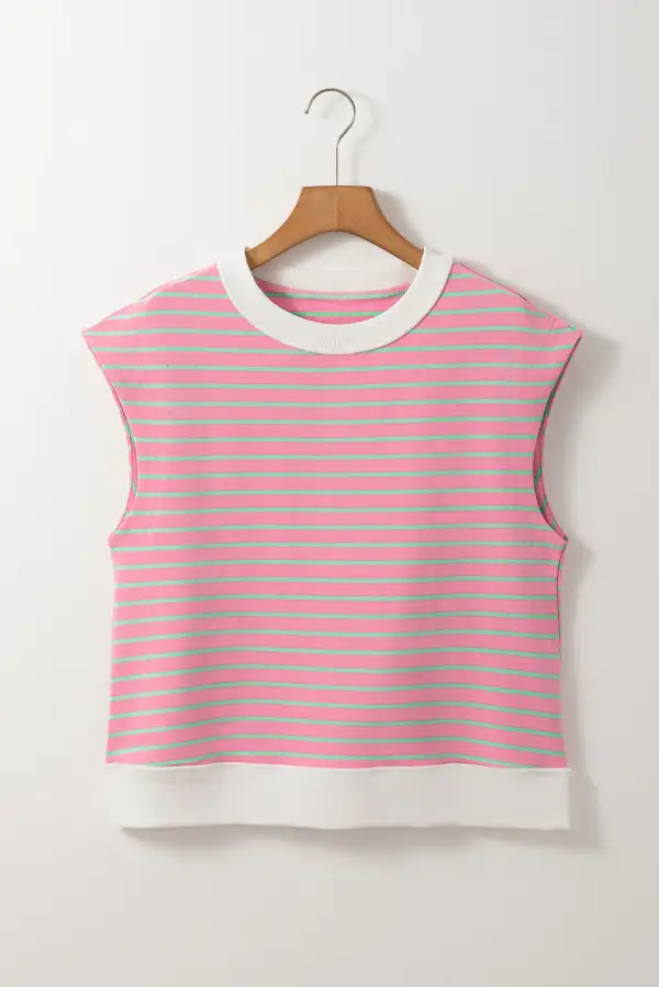 Sachet Pink Striped Crew Neck
