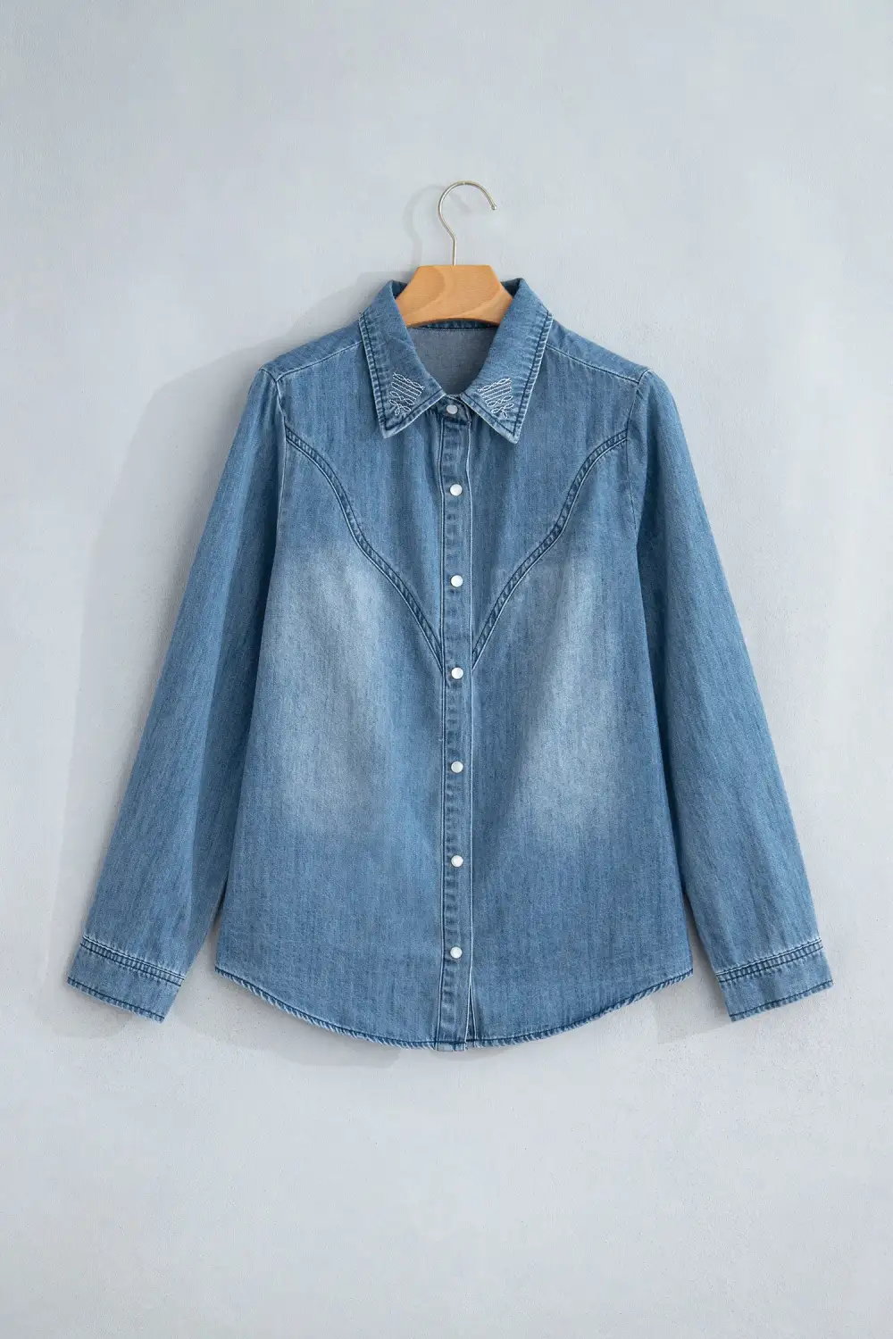 Women's Embroidered Long Sleeve Western Detail Blouse
