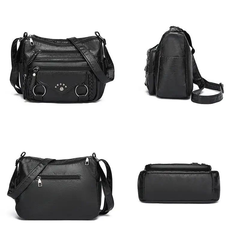 Chic Off-White Multi-Pocket Crossbody Bag