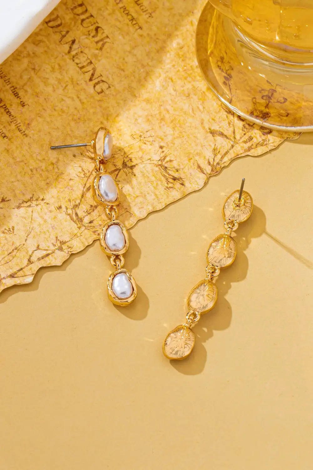 Organic Baroque Pearl Linear Drop