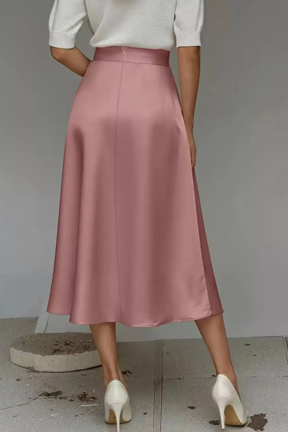 Everyday Satin A-line Midi Skirt