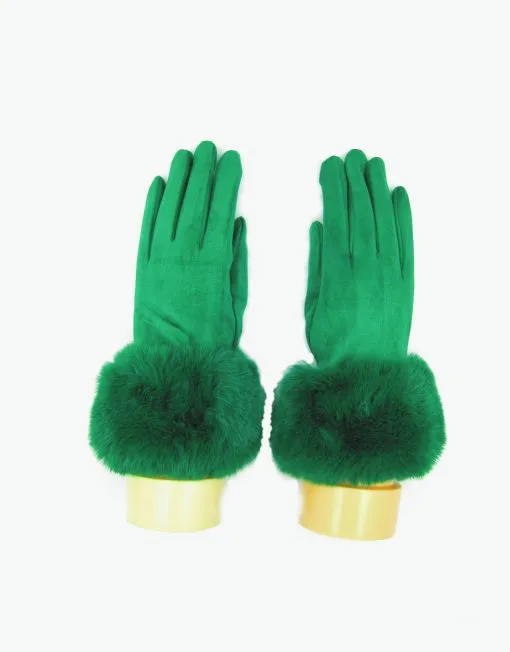 Classic Faux Fur Trim Gloves