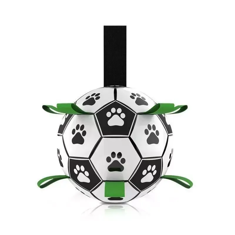 Interactive Dog Soccer Ball Durable Tug Chew Toy with Pump