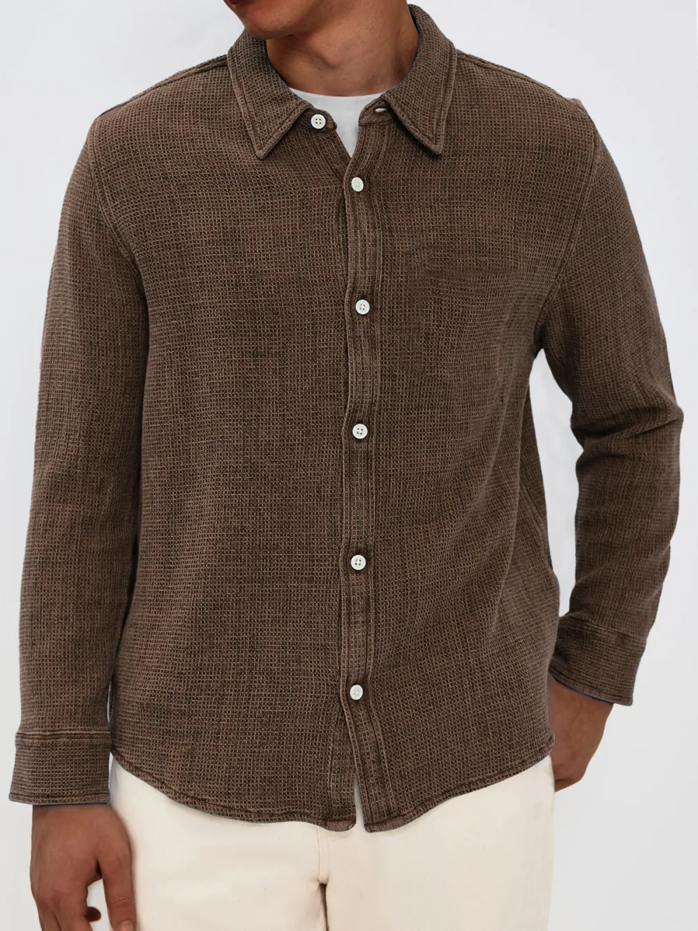 Everyday Textured Knit Long Sleeve Shirt
