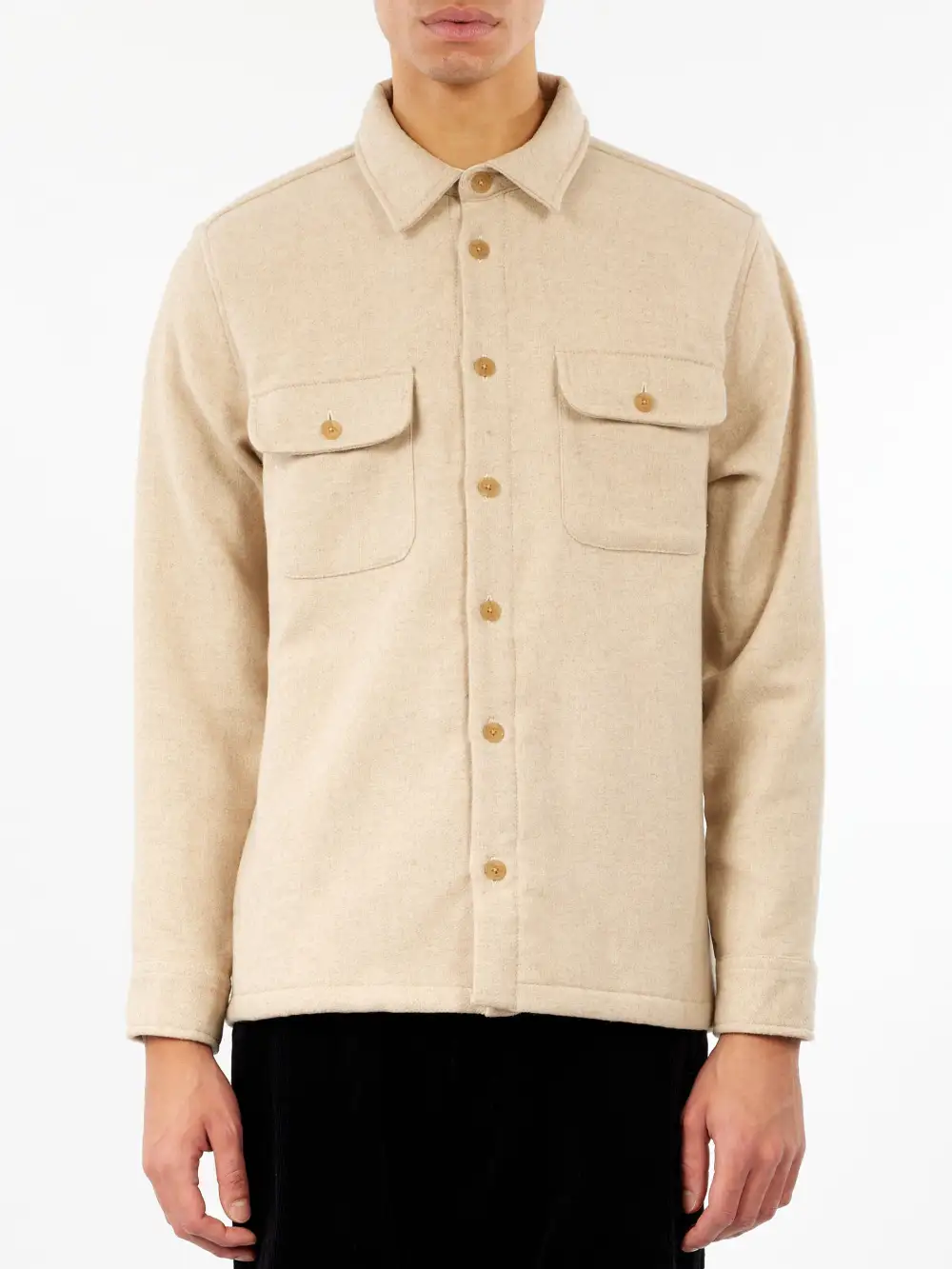 Men's Regular Fit Wool Blend Overshirt